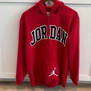 Jordan Red Zip Up Sweater